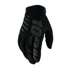 100% Brisker Cold Weather Youth Gloves Black / Grey