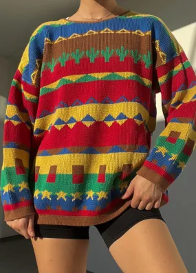80's Rainbow Desert Knit (L)