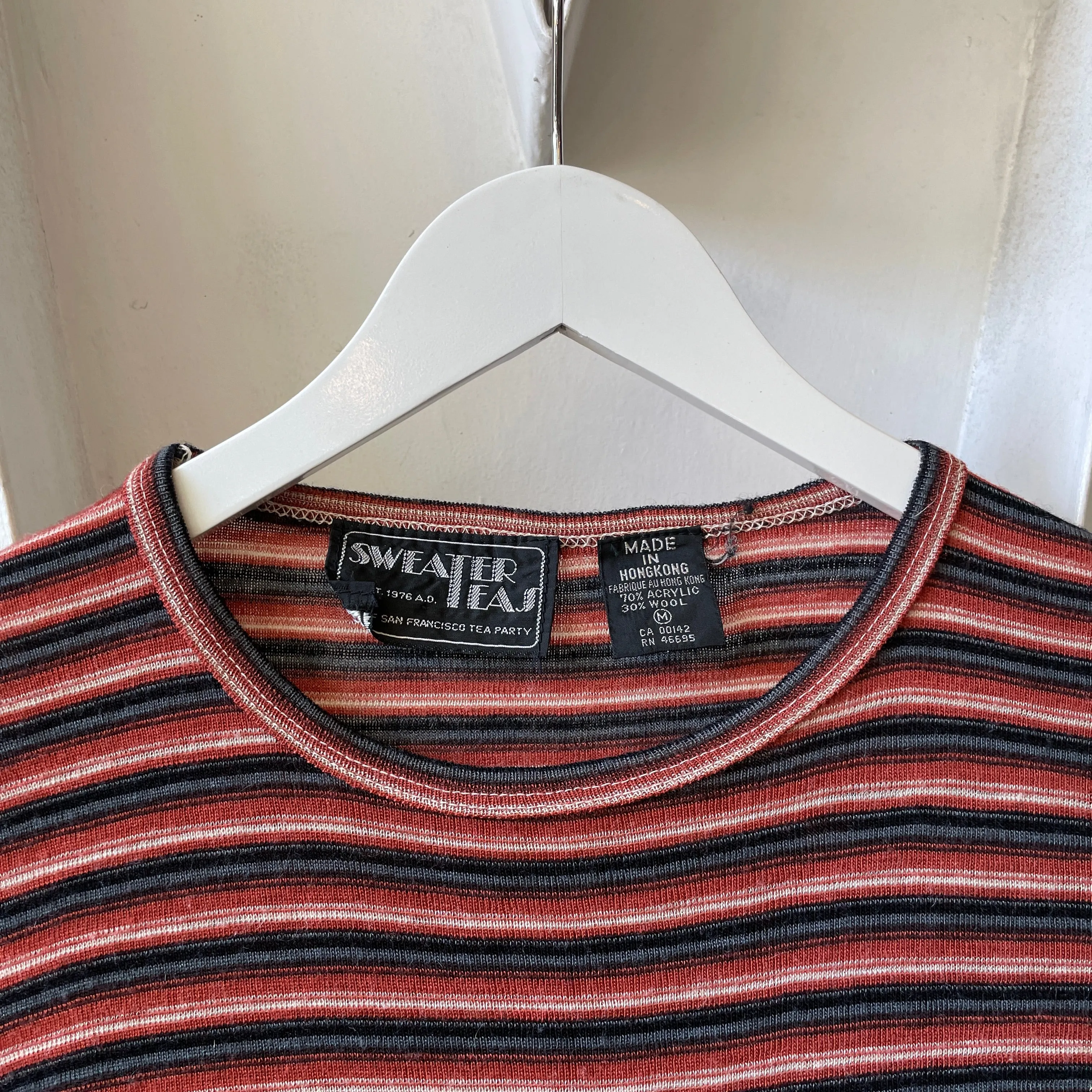 80’s Striped Thermal Tee - XS