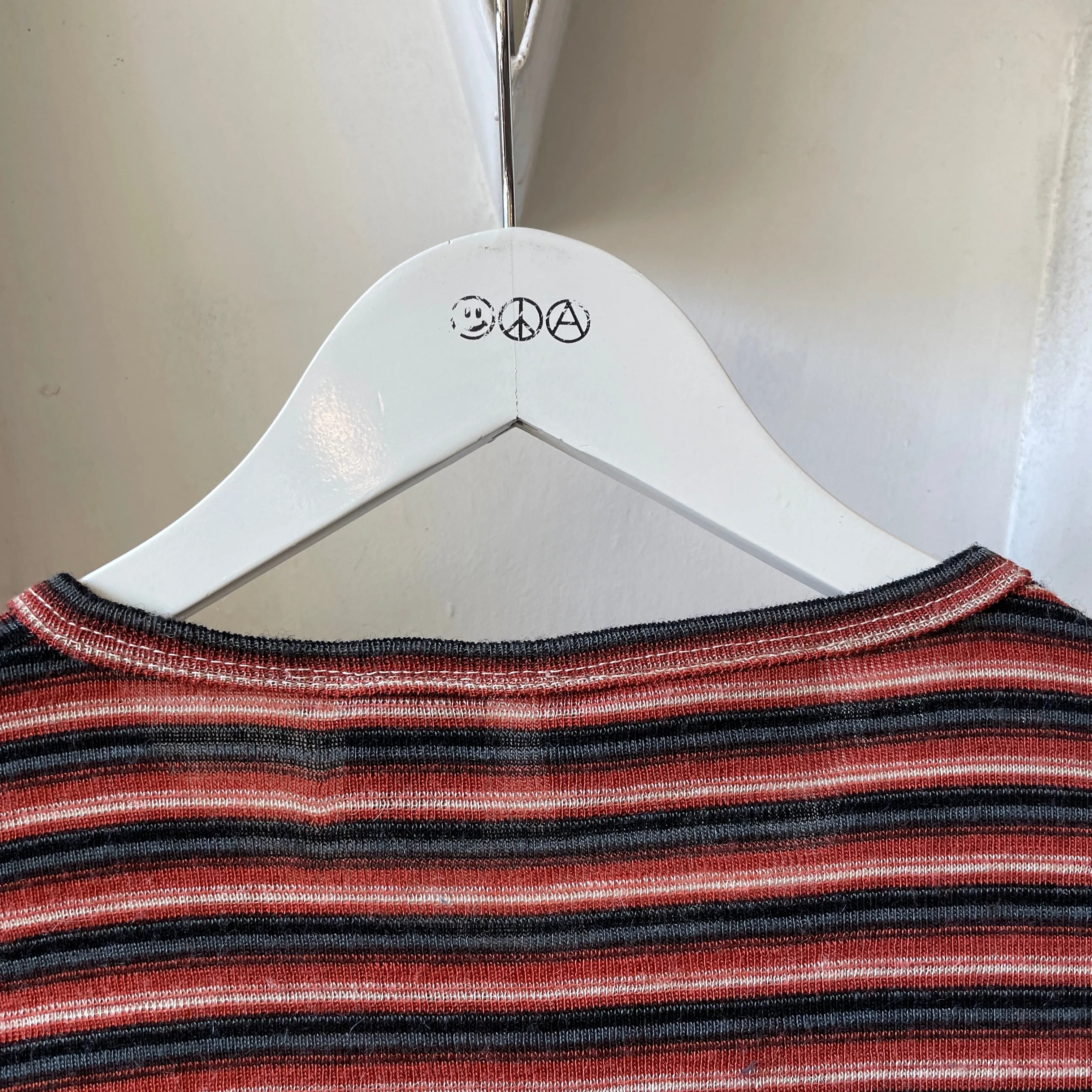 80’s Striped Thermal Tee - XS