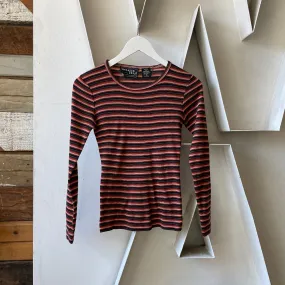 80’s Striped Thermal Tee - XS