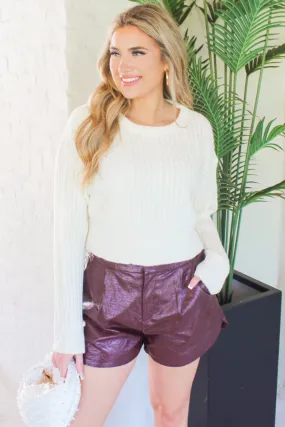 All My Love Cropped Cable Knit Sweater Size M