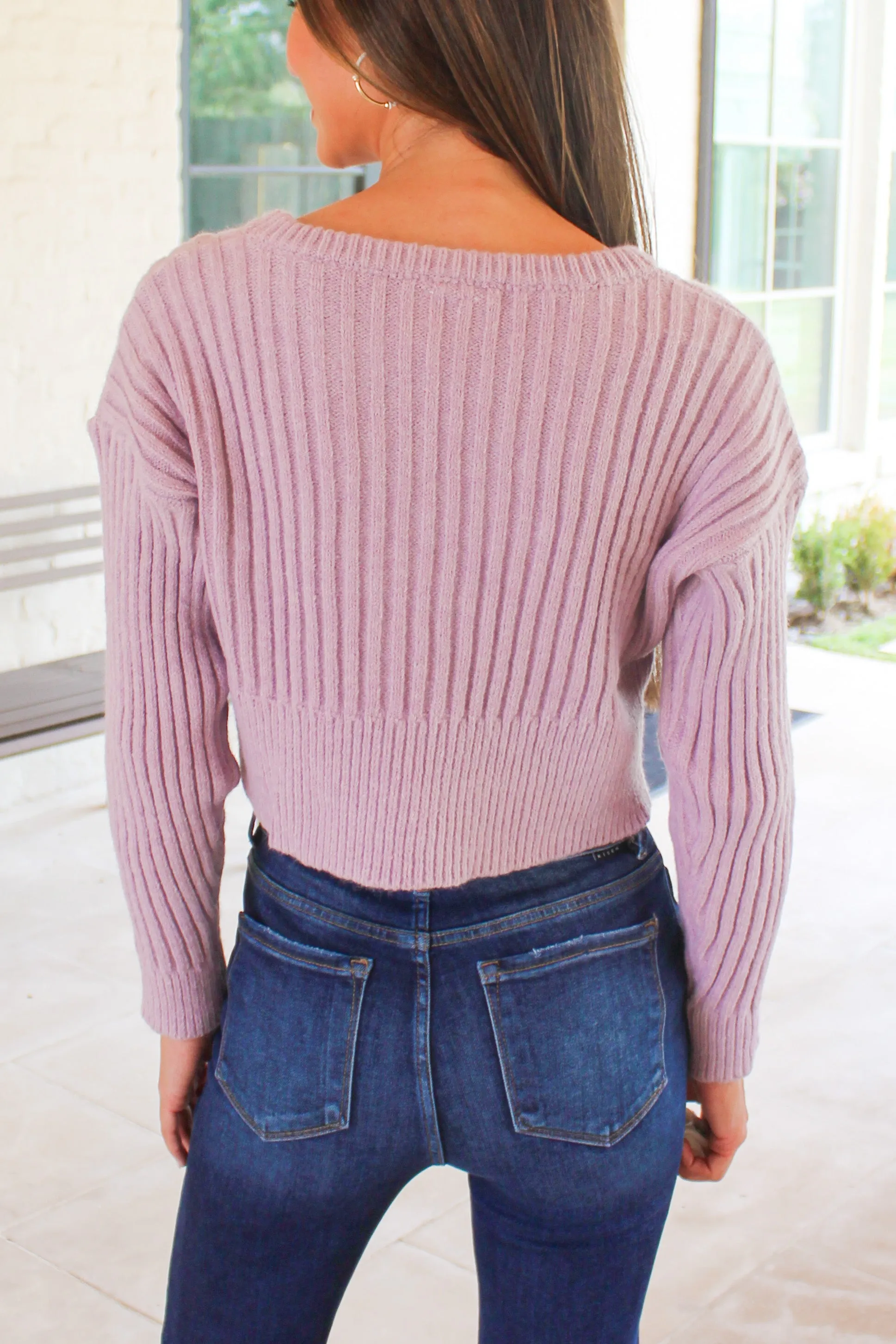 All My Love Cropped Cable Knit Sweater Size M