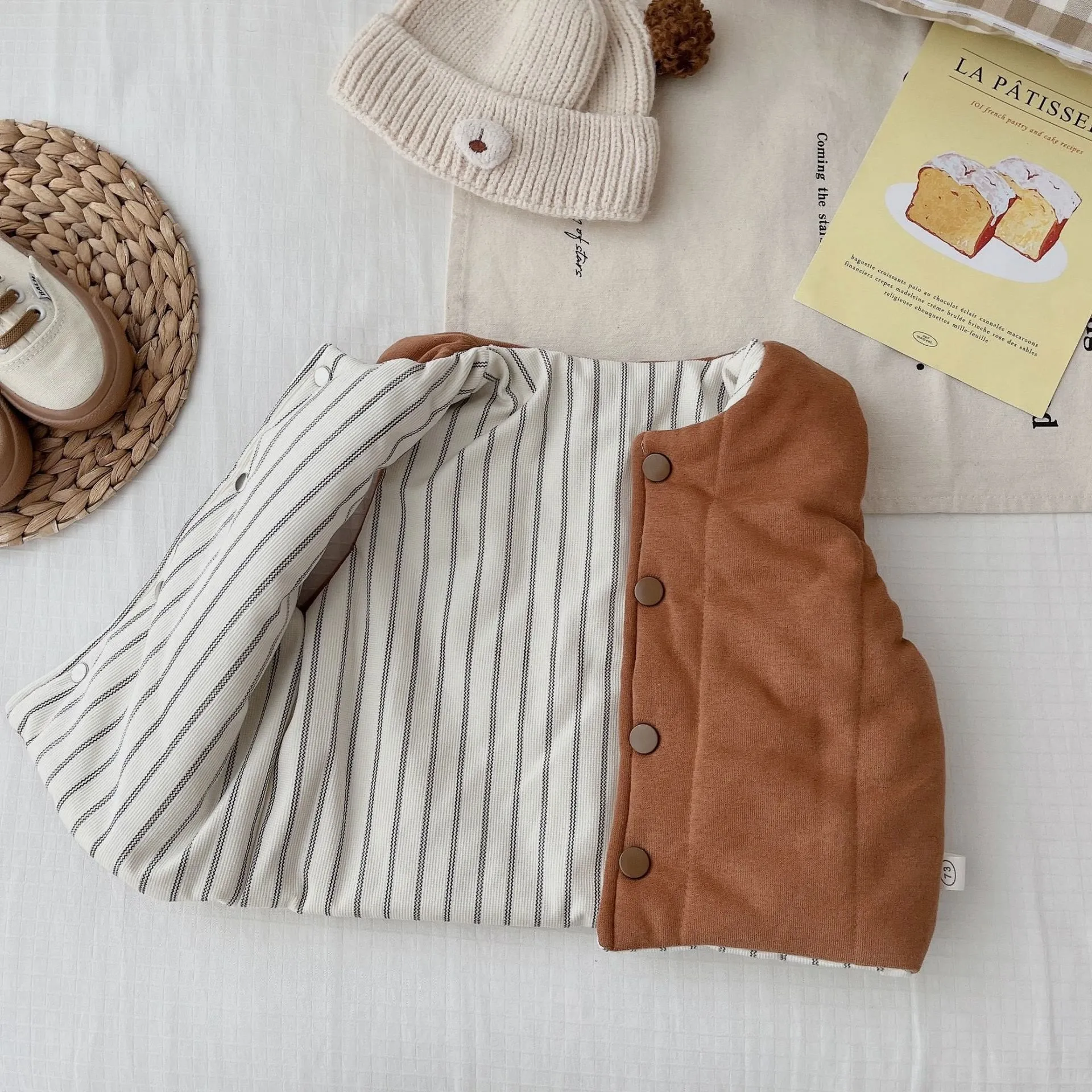 Baby Toddler Striped Reversible Quilted Vest