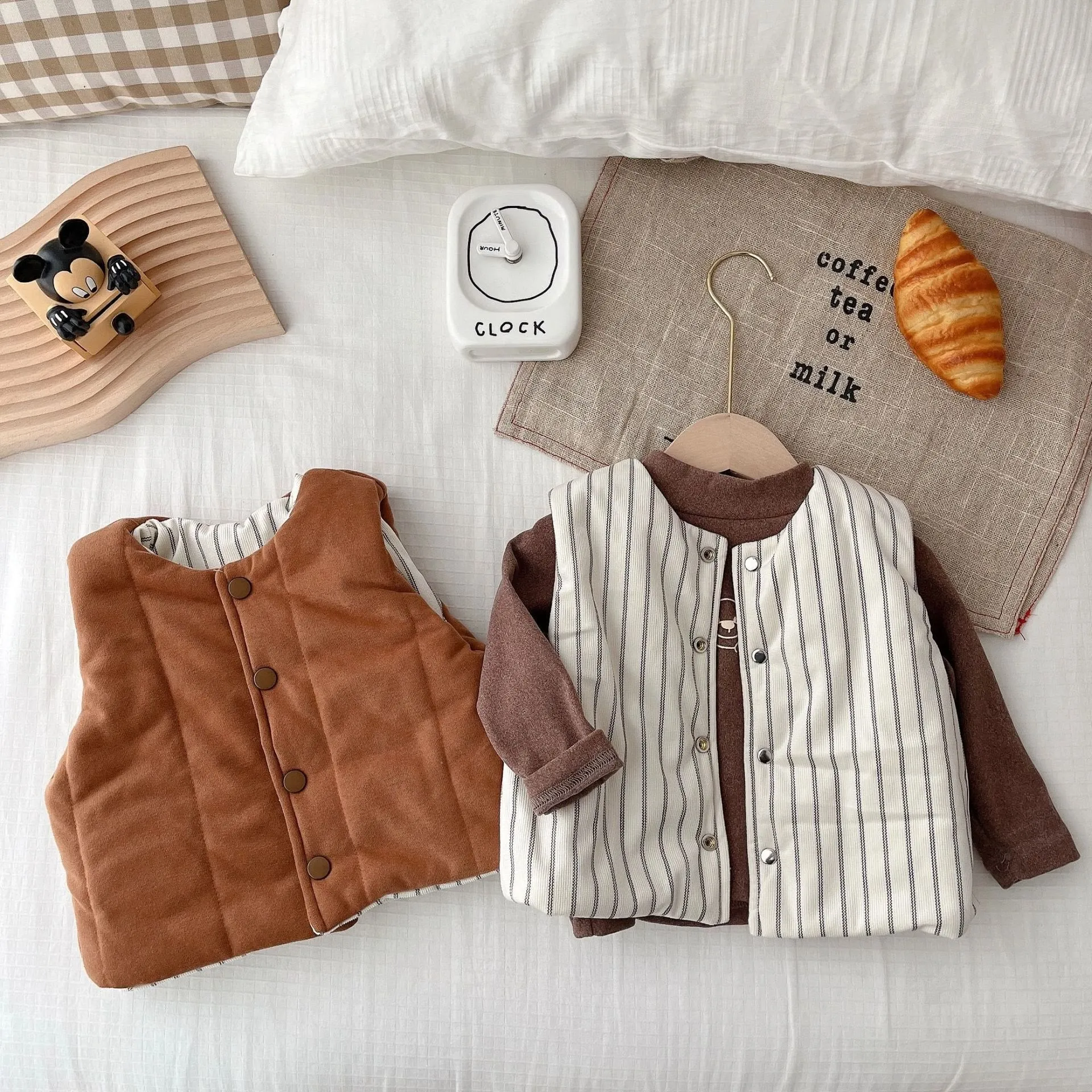 Baby Toddler Striped Reversible Quilted Vest