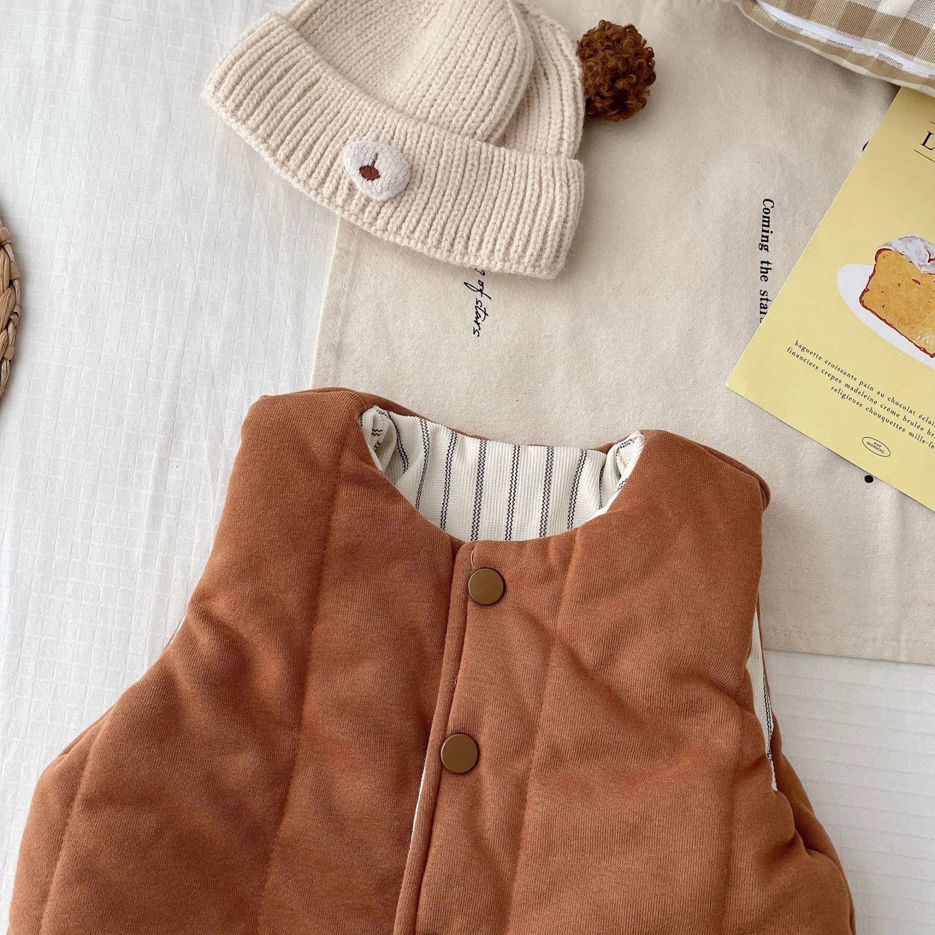 Baby Toddler Striped Reversible Quilted Vest