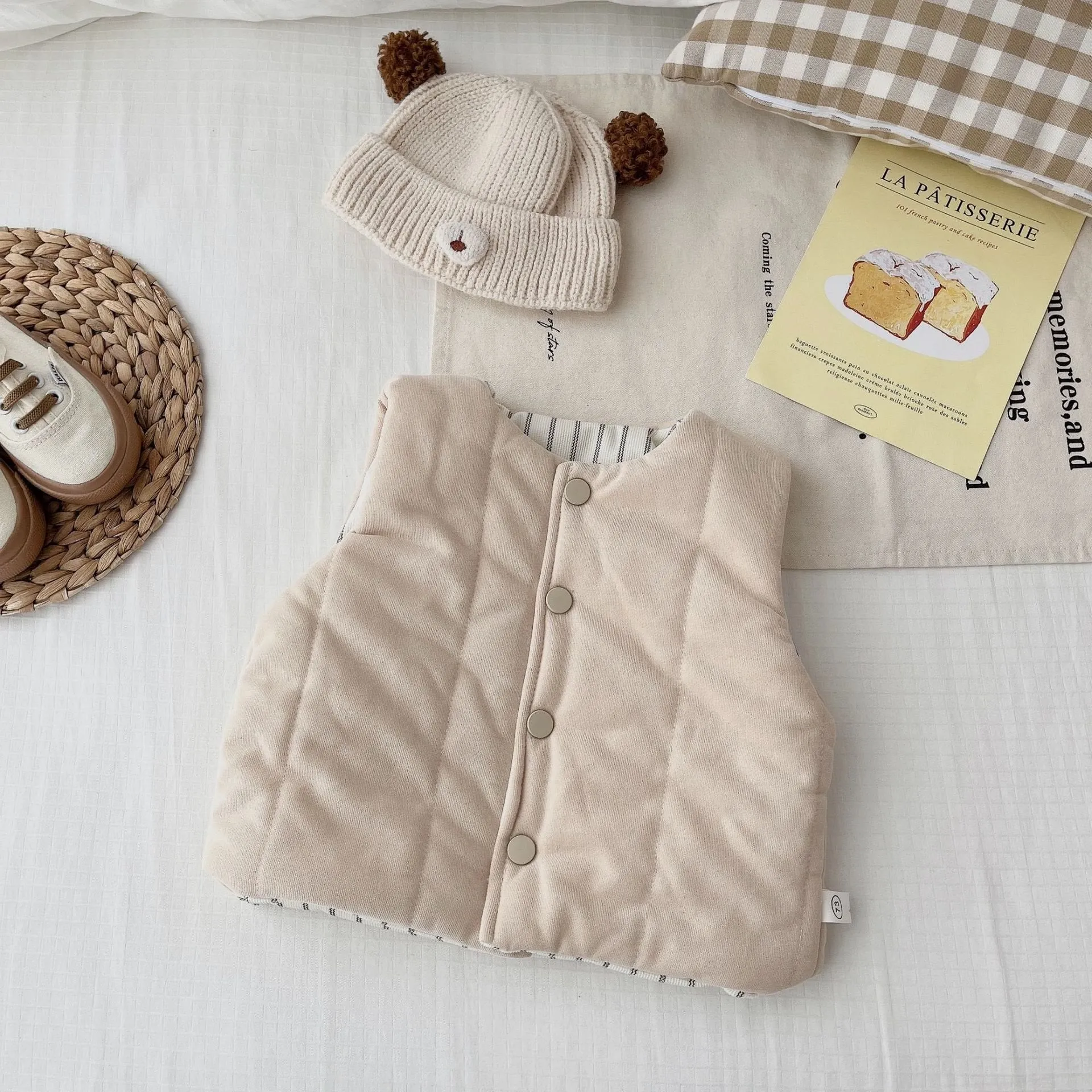 Baby Toddler Striped Reversible Quilted Vest