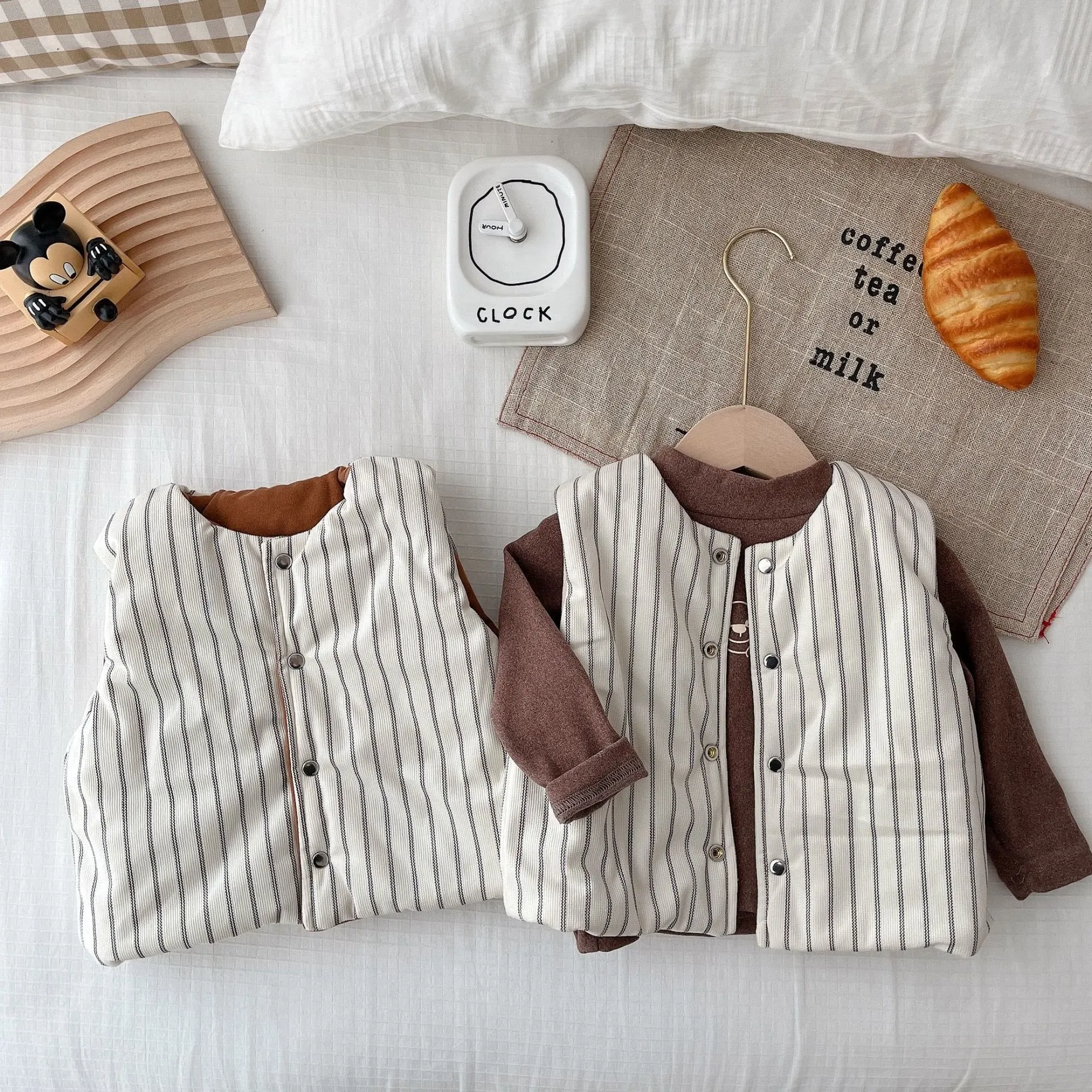 Baby Toddler Striped Reversible Quilted Vest