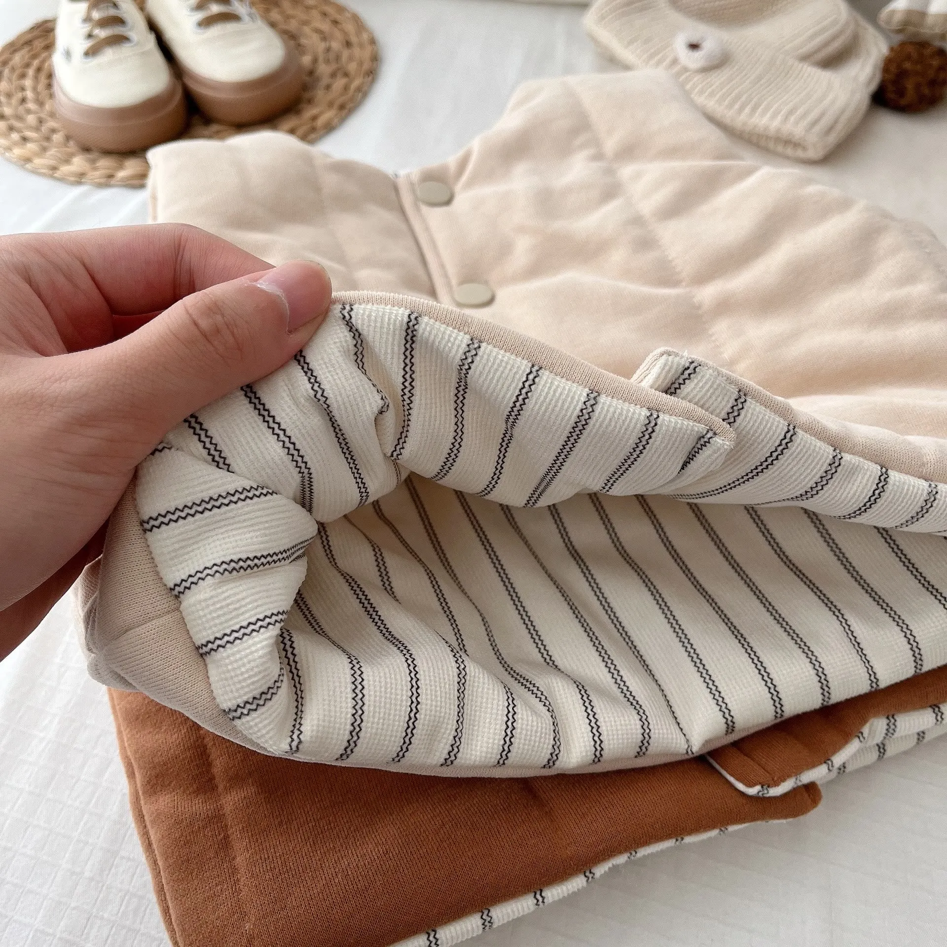 Baby Toddler Striped Reversible Quilted Vest