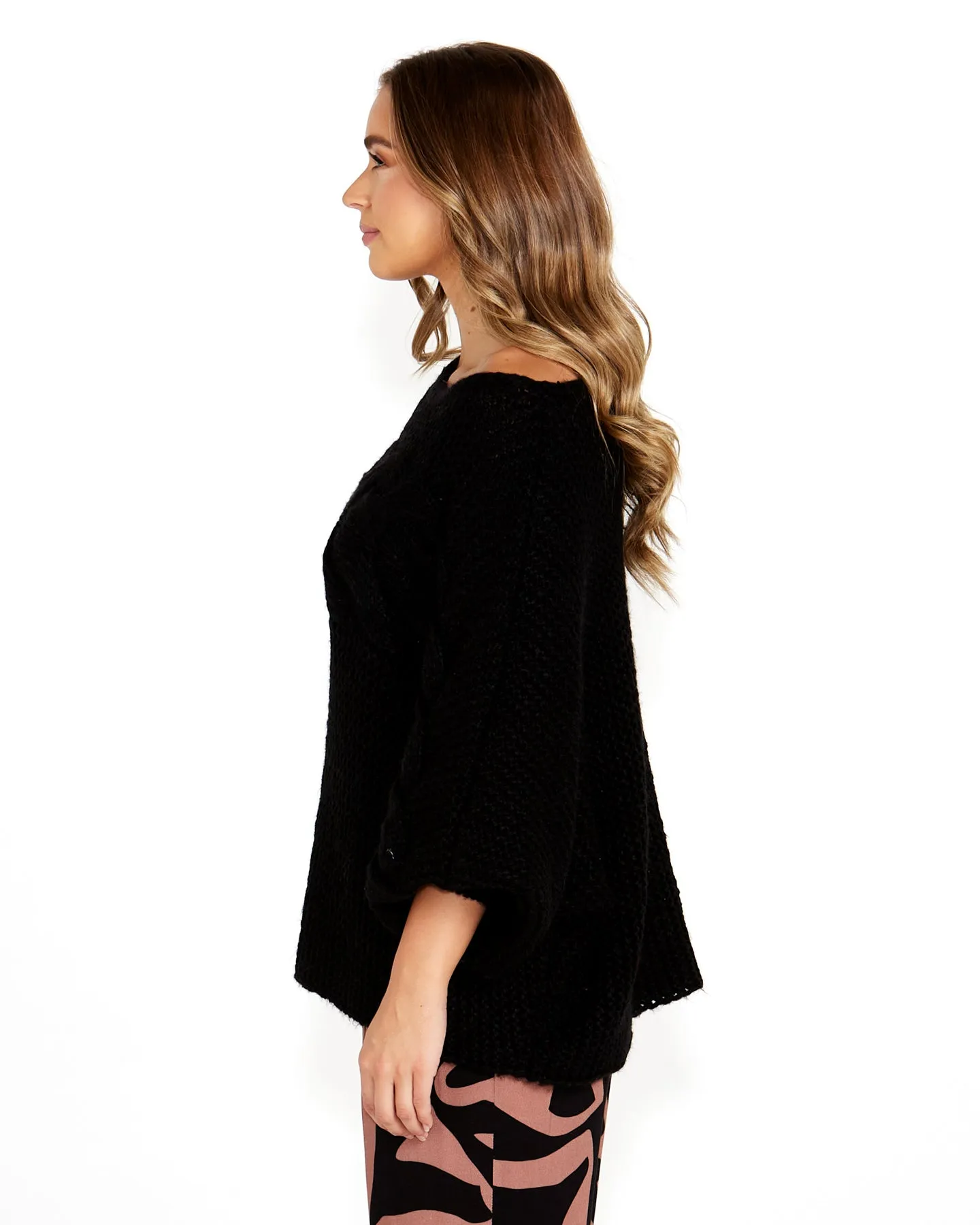 Belinda Chunky Cable Knit - Black