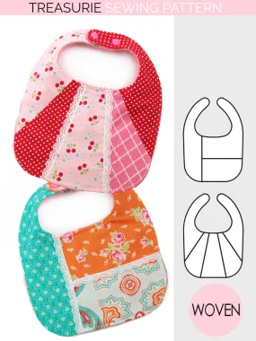 (BIB3) Patchwork Baby Bib Pattern  (0-24M)