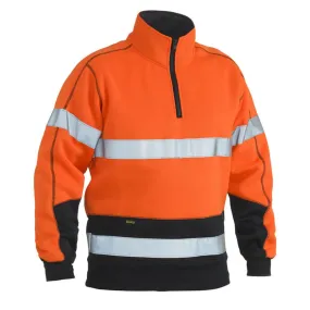 Bisley BK6989T Hi-Vis Taped Fleece Pullover Orange/Navy