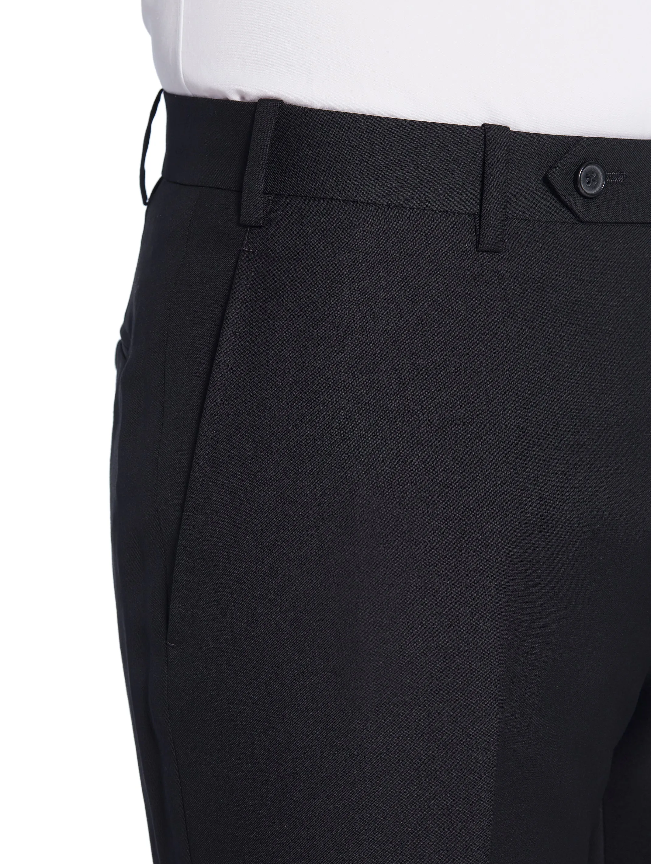 Black Natural Stretch Wool Trousers - Model 08 (SLIM)