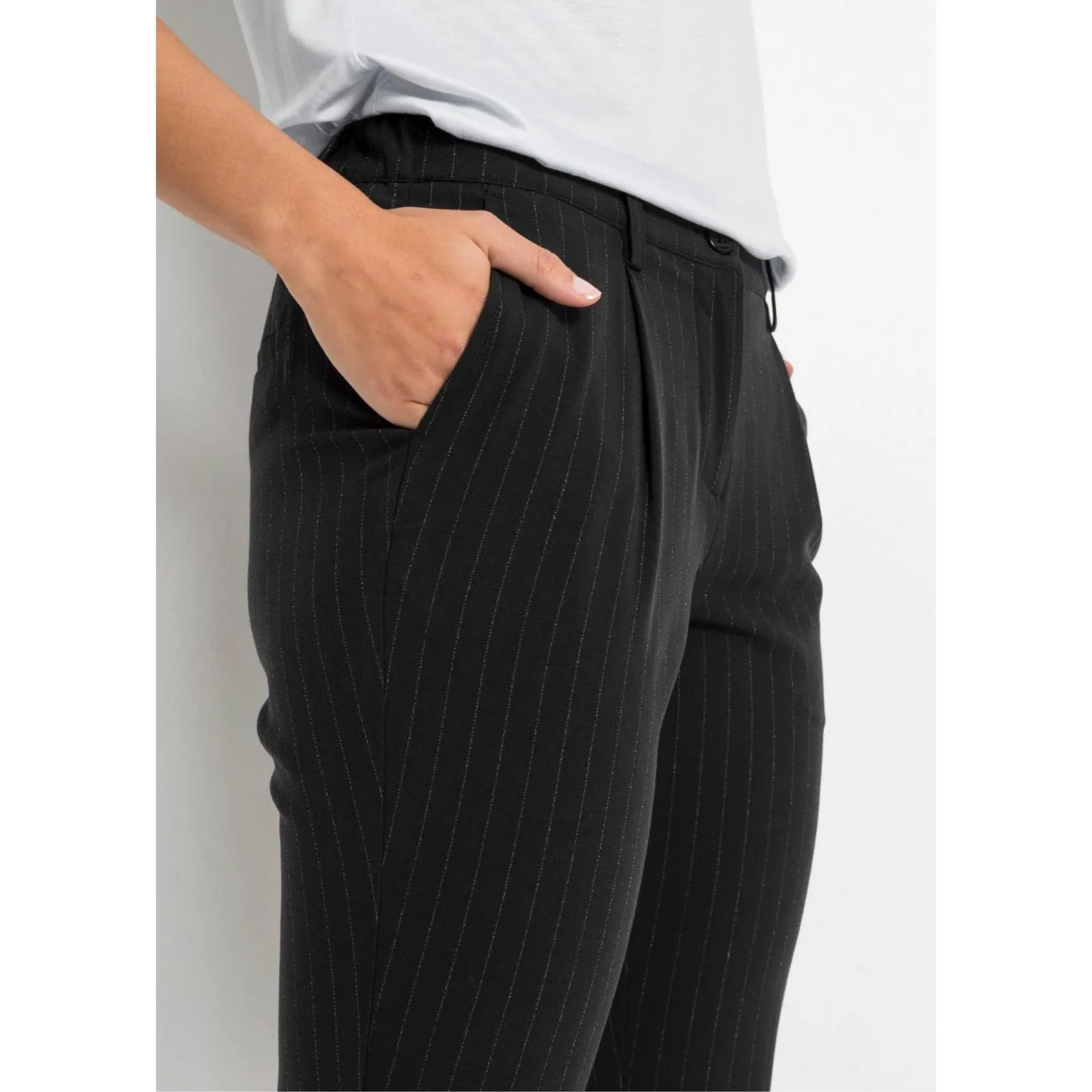 Bodyflirt Black Smart Striped Trousers