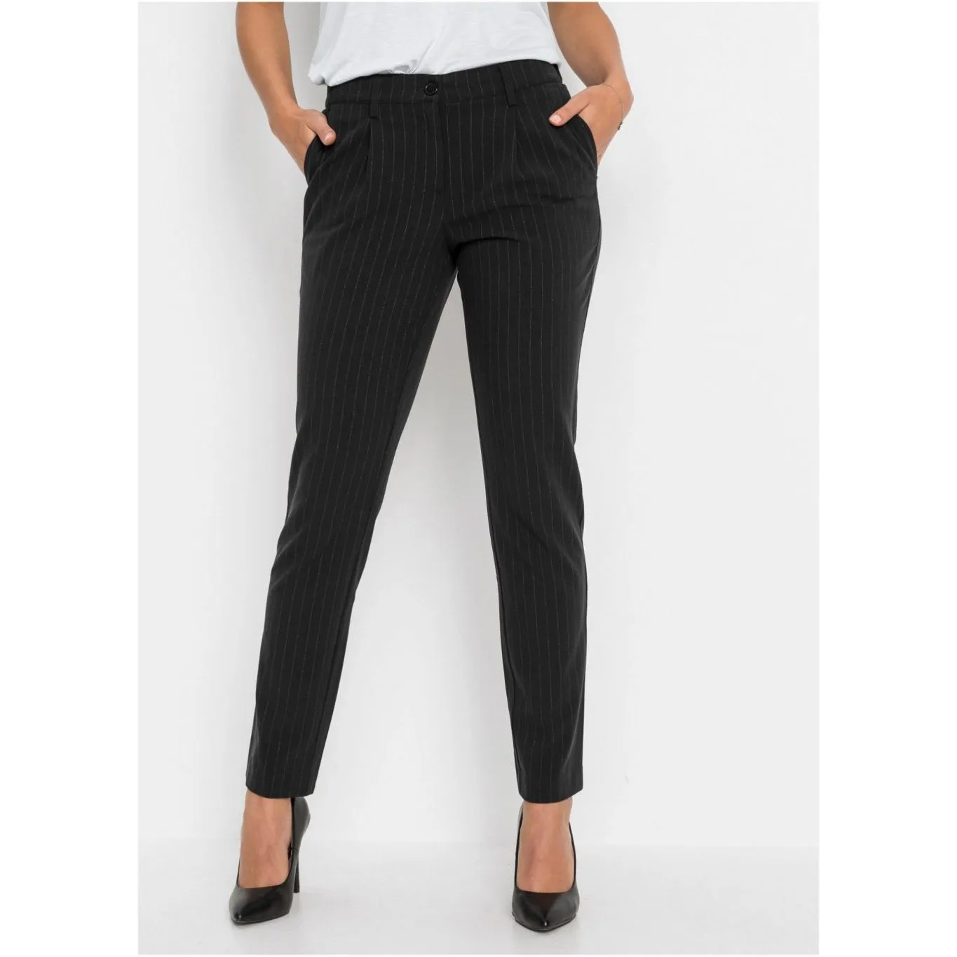 Bodyflirt Black Smart Striped Trousers