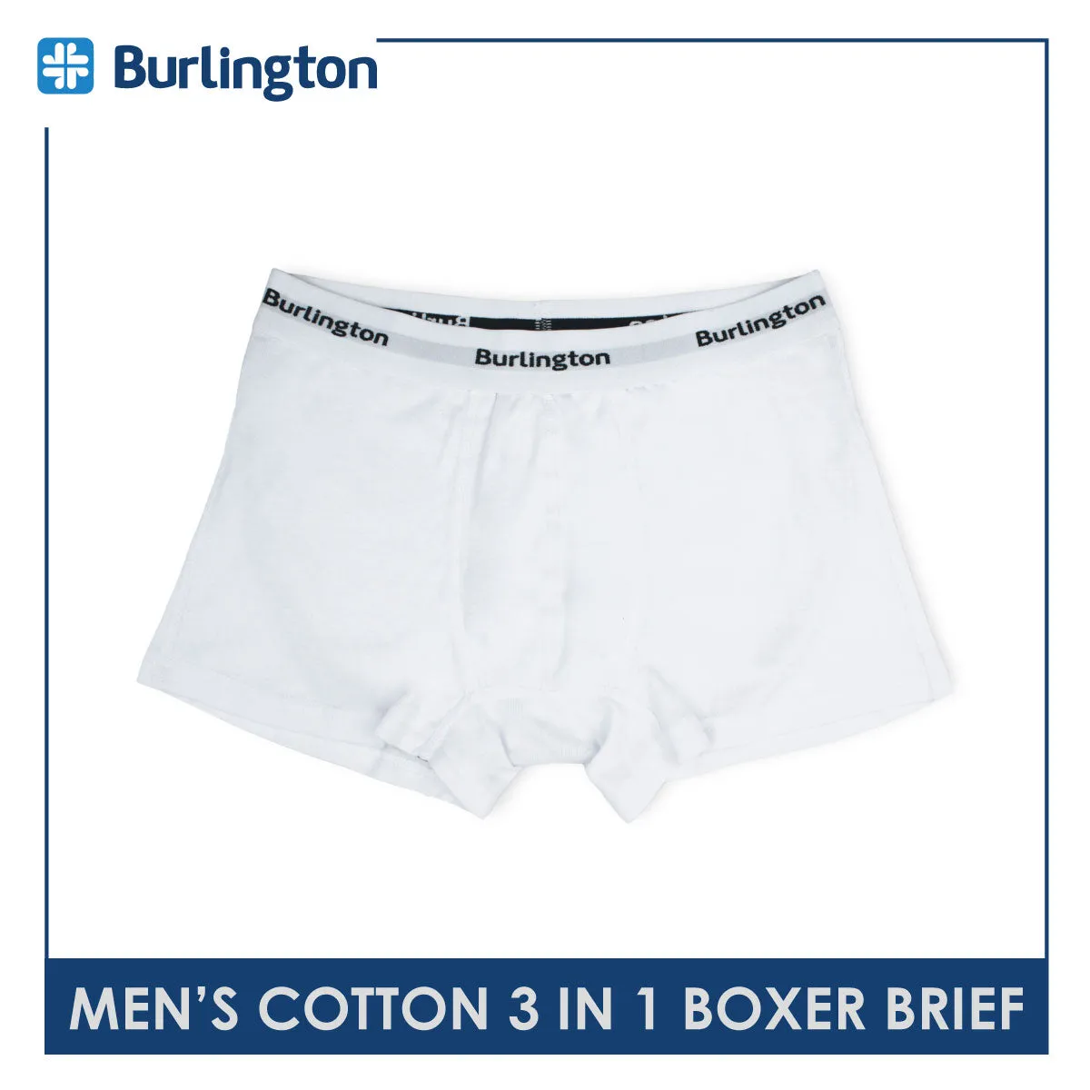 Burlington Men's Cotton Boxer Brief 3 pieces in a pack GTMBBG15