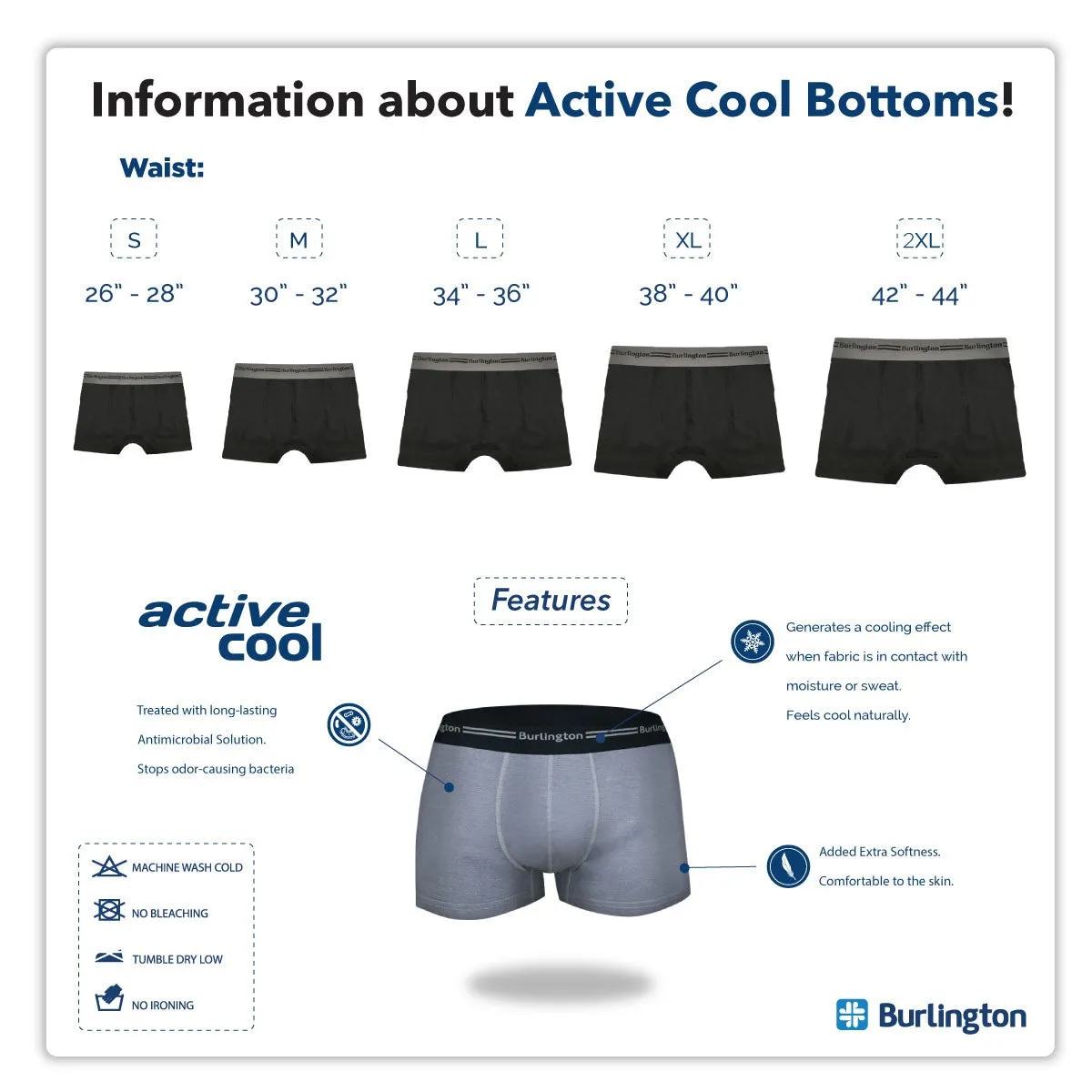 Burlington Men's Cotton Boxer Brief 3 pieces in a pack GTMBBG15