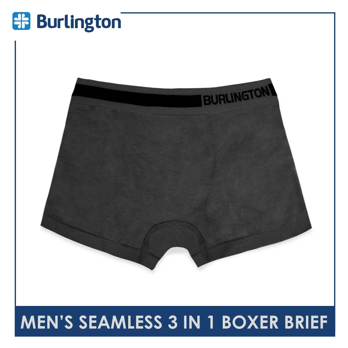 Burlington Men's Seamless Boxer Brief 3 pieces in a pack GTMBBG18