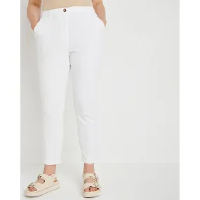 Capsule White Cotton Rich Stretch Chino Trousers