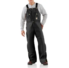 'Carhartt' Men's Zip to Waist Quilt Lined Biberall - Black