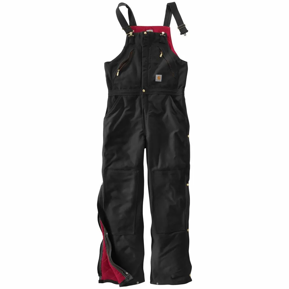 'Carhartt' Men's Zip to Waist Quilt Lined Biberall - Black