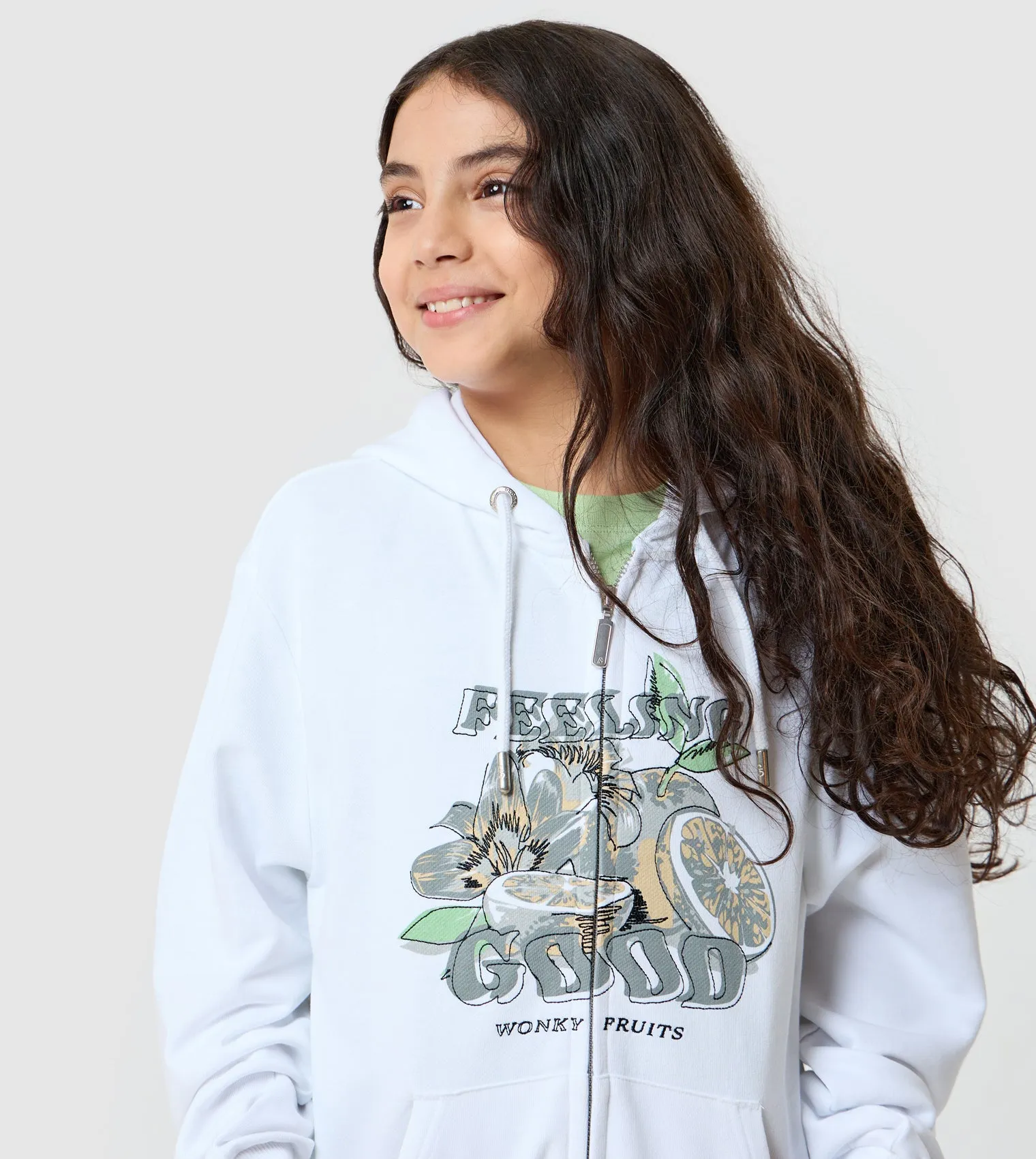 F5 Oversized Zip-Up Hoodie - Girls