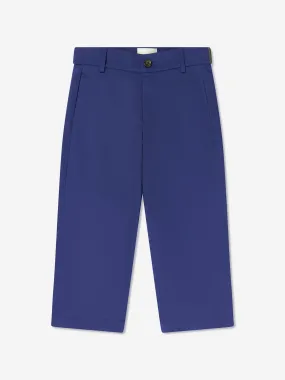 Fendi Boys Gabardine Stretch Trousers in Navy