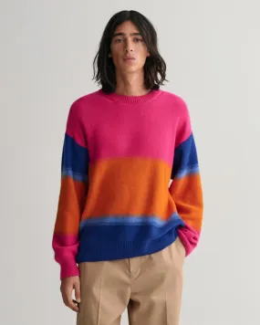 Gant Apparel Mens DEGRADE STRIPE C-NECK 675/HYPER PINK