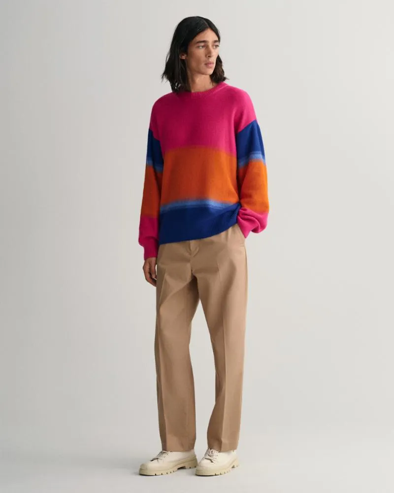 Gant Apparel Mens DEGRADE STRIPE C-NECK 675/HYPER PINK