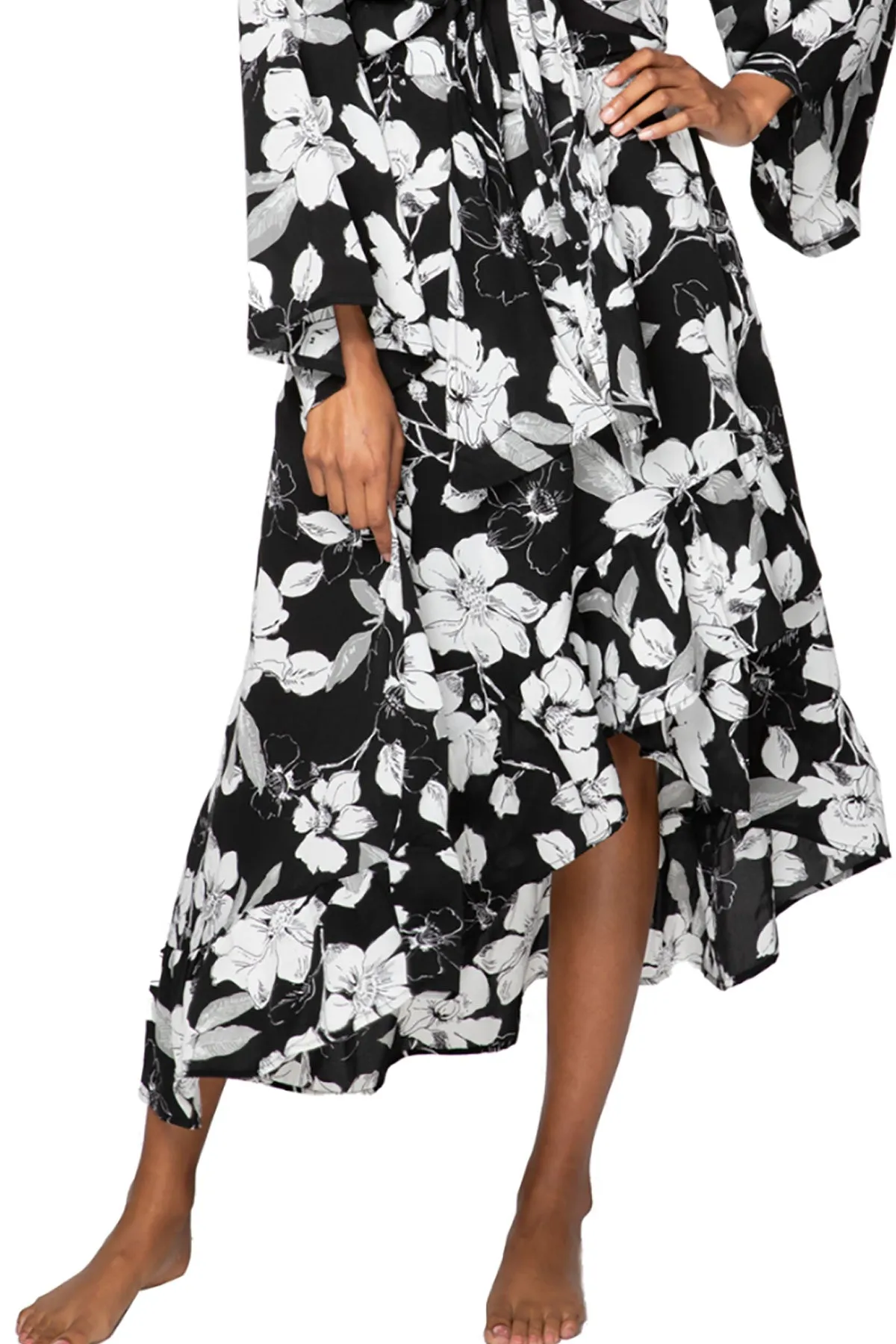 High Low Wrap Skirt in Summer Bloom Print