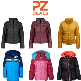 Kids and women's puffer coats