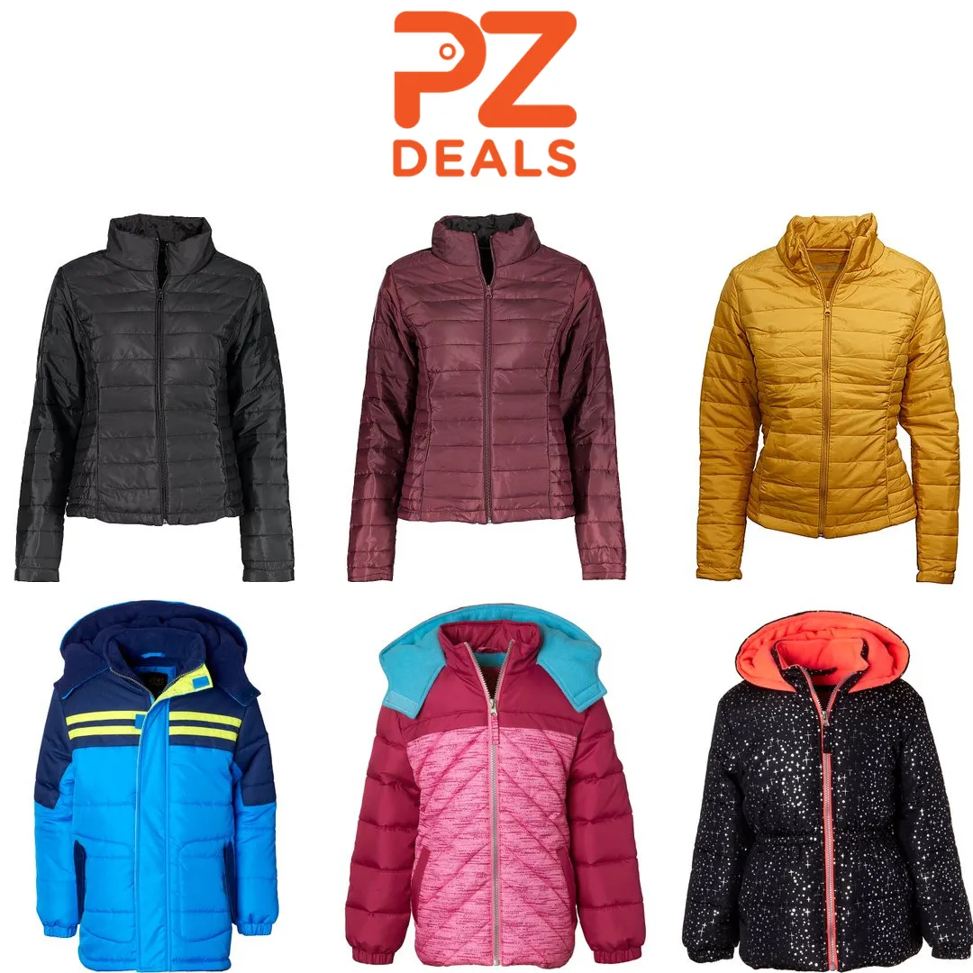 Kids and women's puffer coats