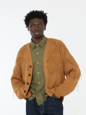 Knit 5-Button Cardigan (Brown)