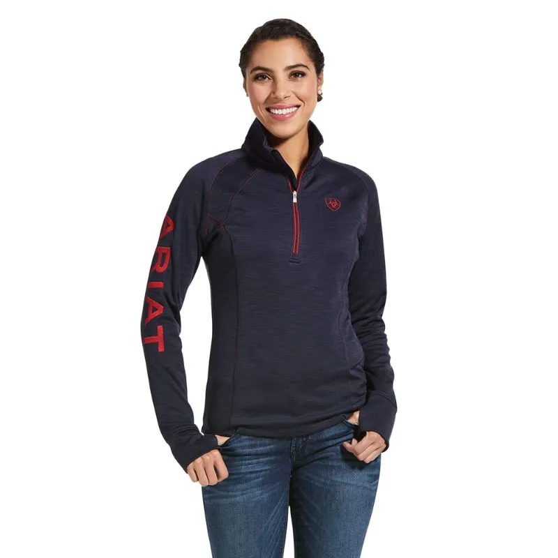 Ladies Tek Team 1/2 Zip Sweatshirt in Navy Heather