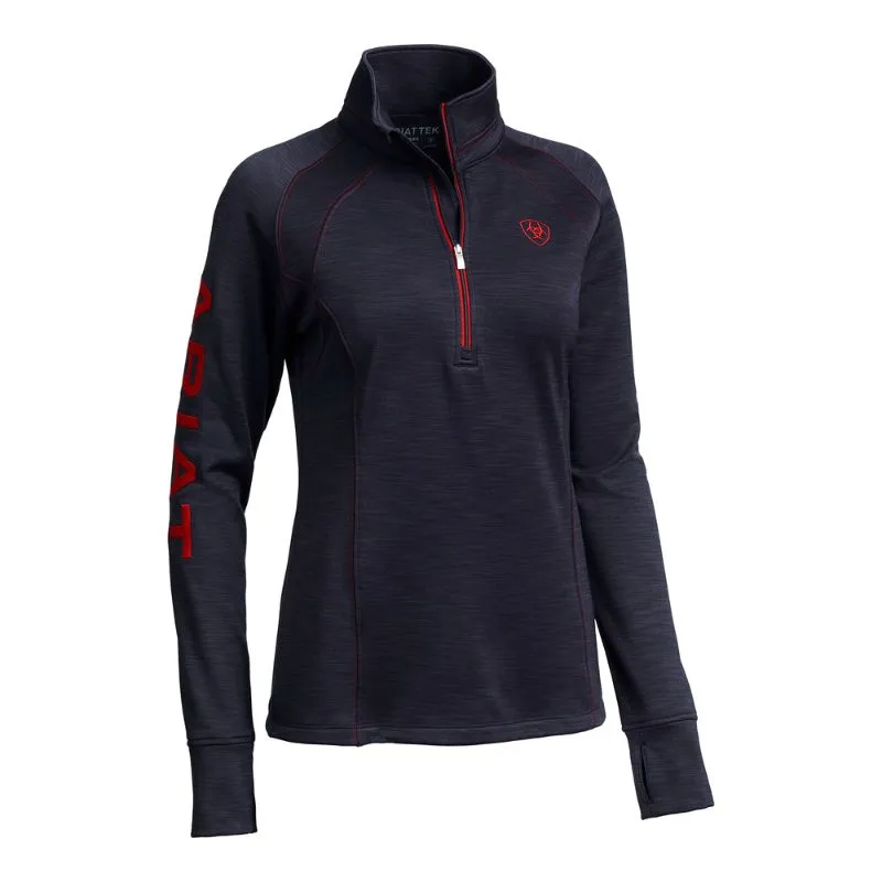 Ladies Tek Team 1/2 Zip Sweatshirt in Navy Heather