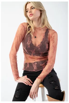 Mauve Magic Lace Layering Top
