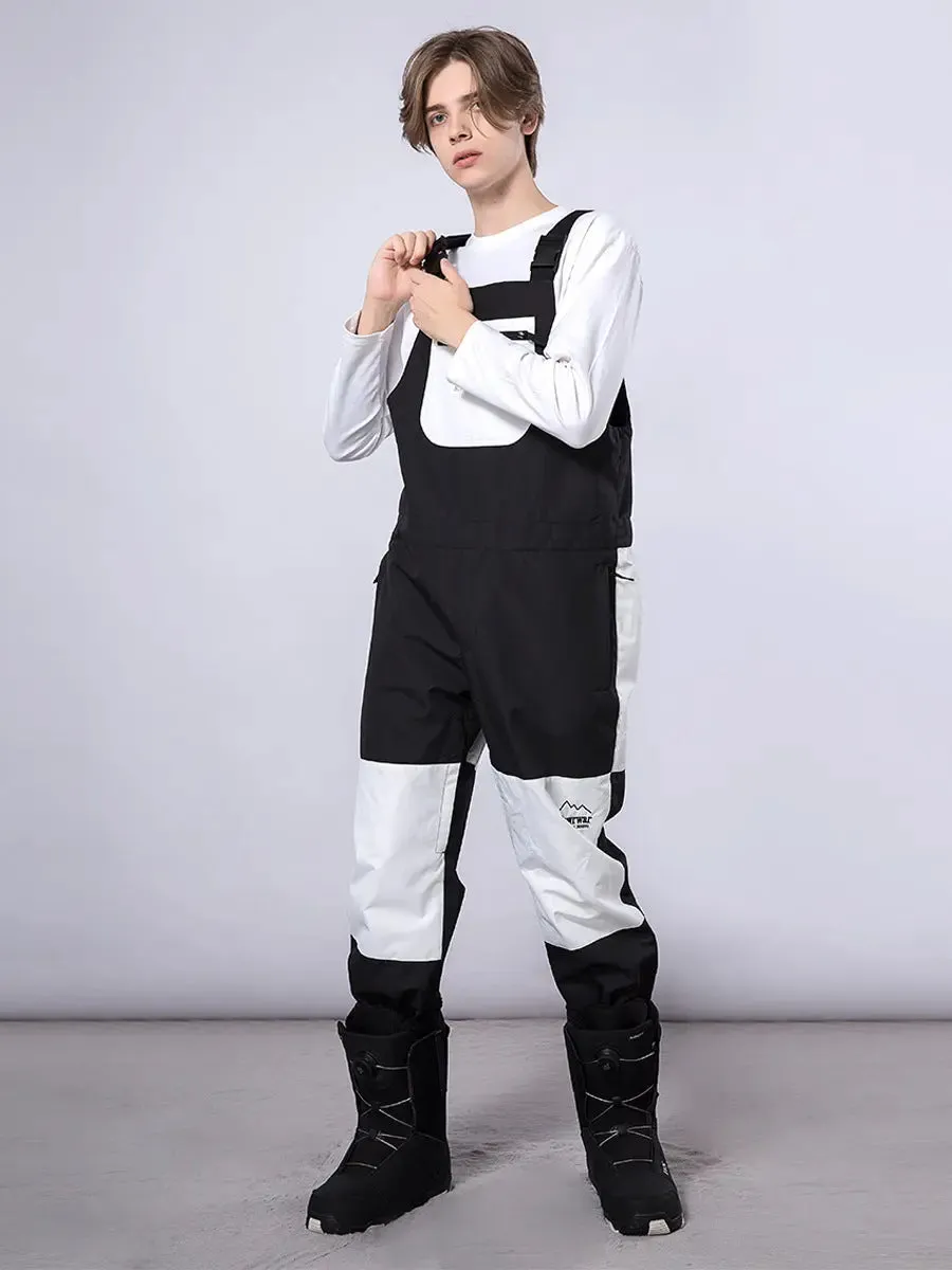 Men Insulated Snow Snowboard Bibs Colorblock