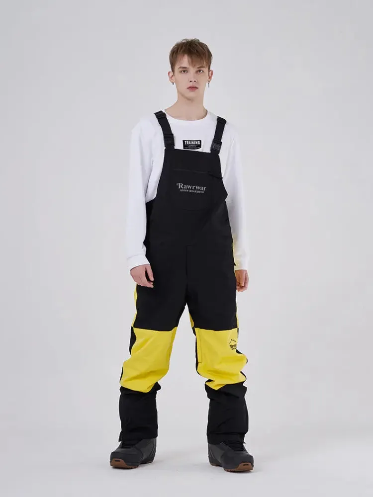 Men Insulated Snow Snowboard Bibs Colorblock