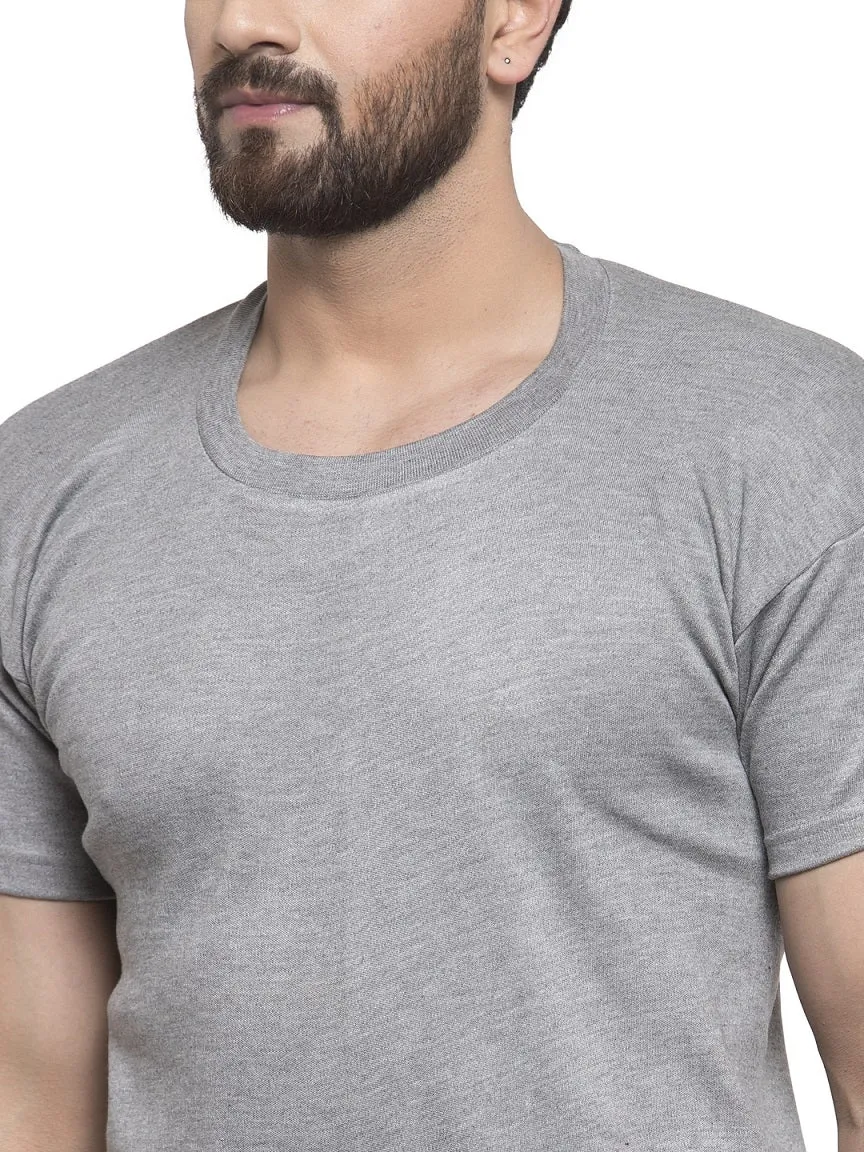 MEN'S HALF SLEEVES SOLID ROUND NECK THERMAL TOP