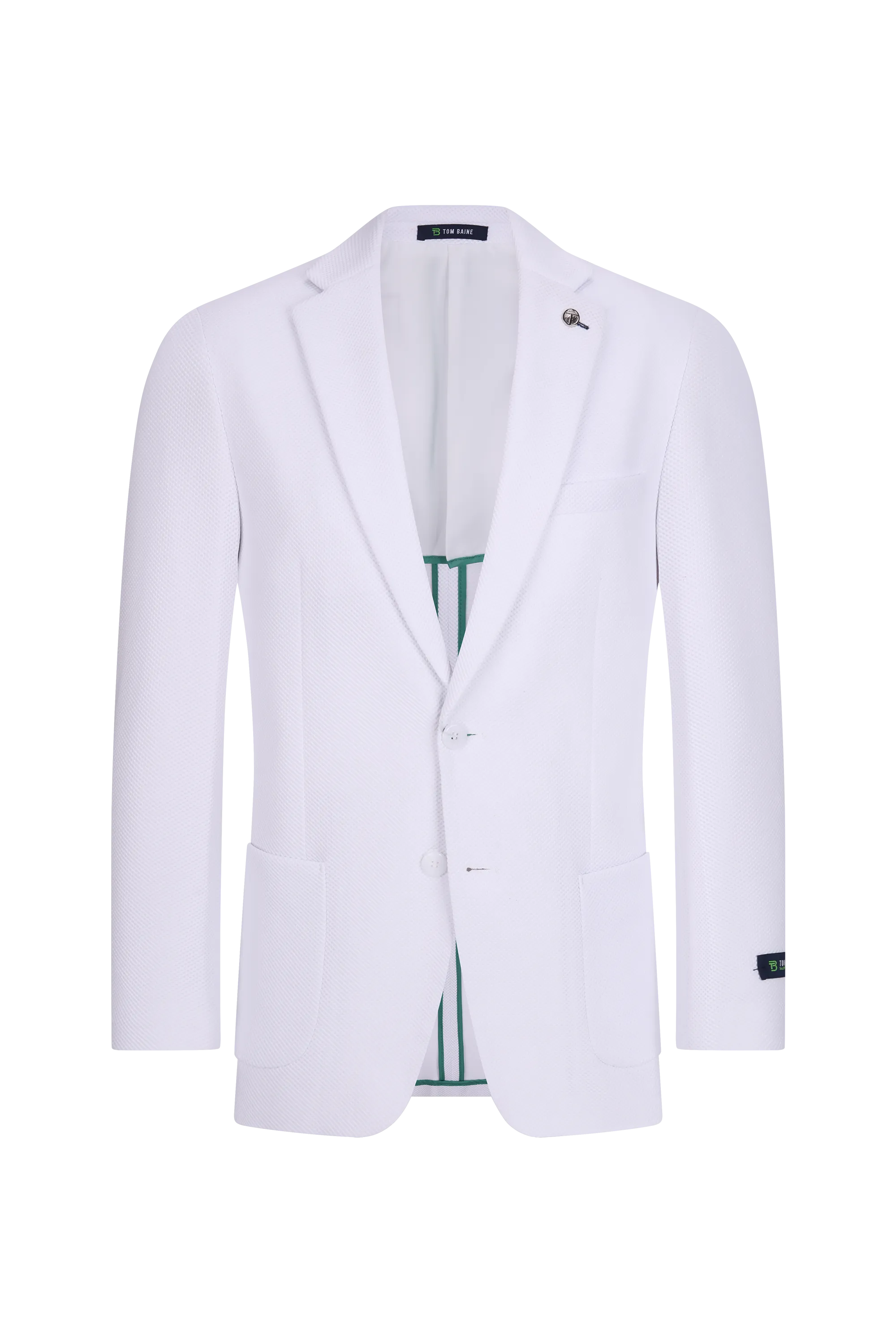 Men's Slim Fit Waffle Performance Stretch Solid Sport Coat White