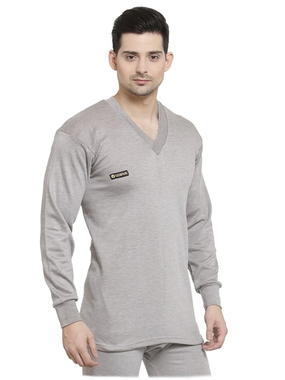 MEN'S SOLID V-NECK THERMAL TOP