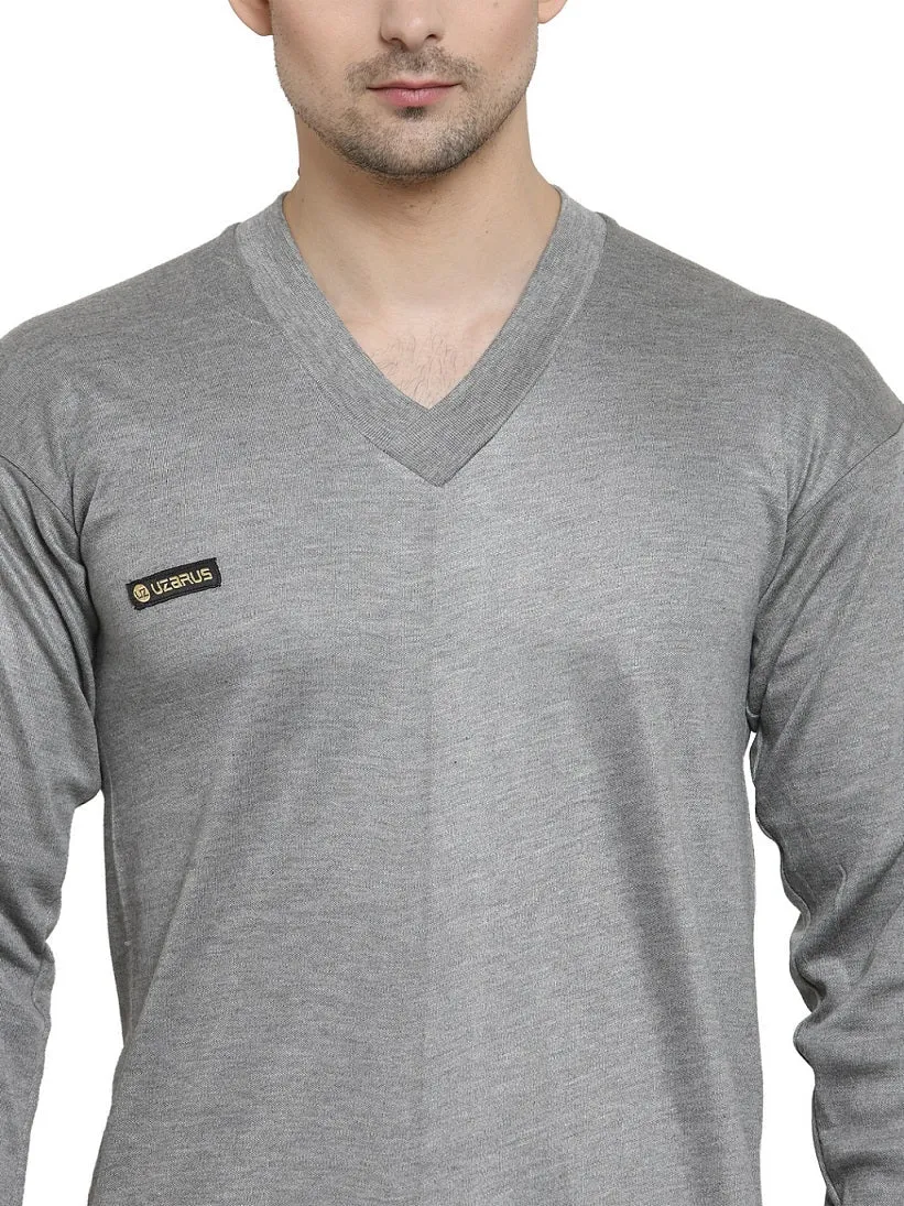MEN'S SOLID V-NECK THERMAL TOP
