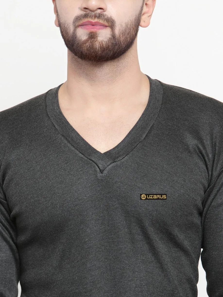 MEN'S SOLID V-NECK THERMAL TOP