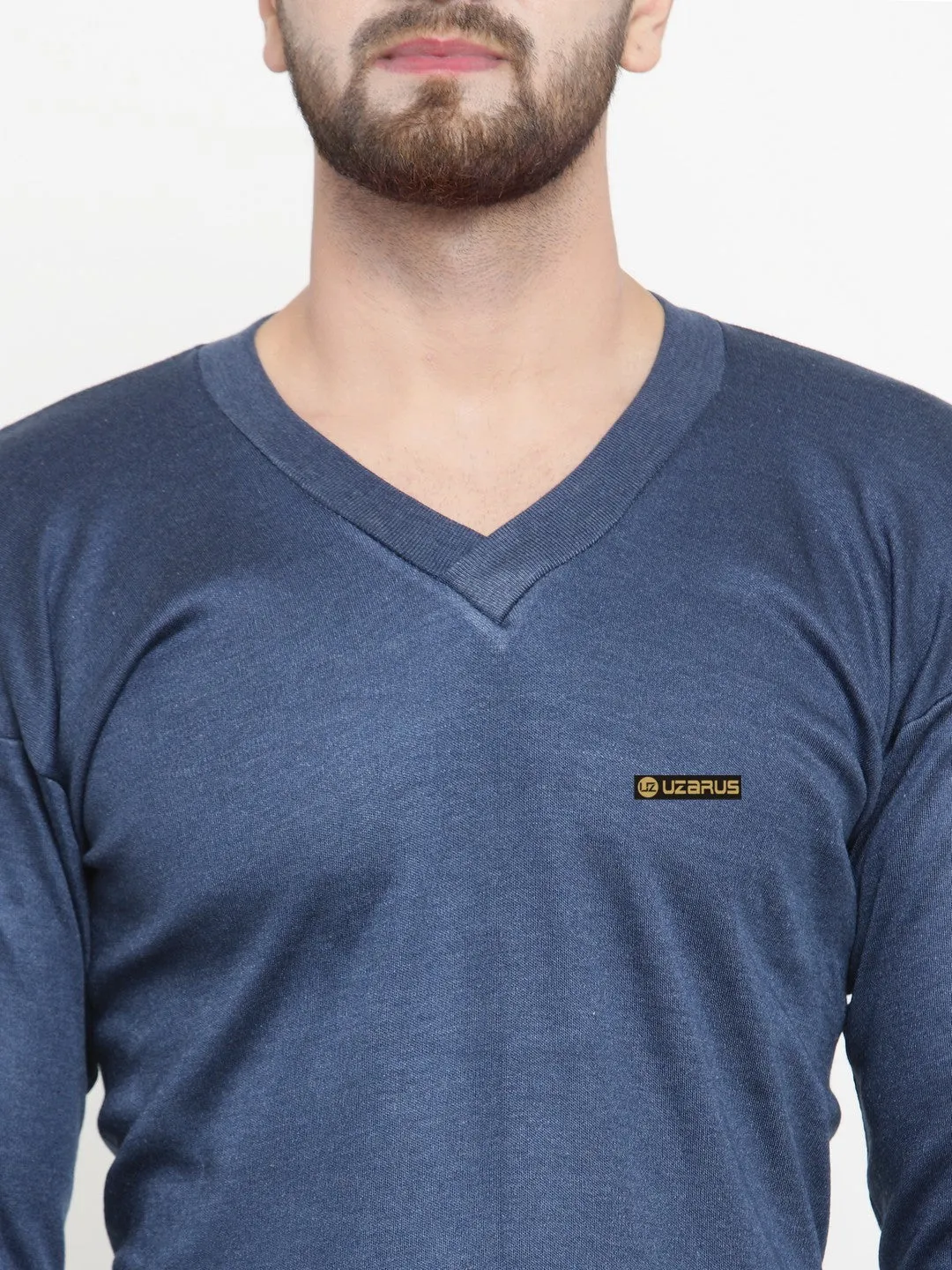 MEN'S SOLID V-NECK THERMAL TOP