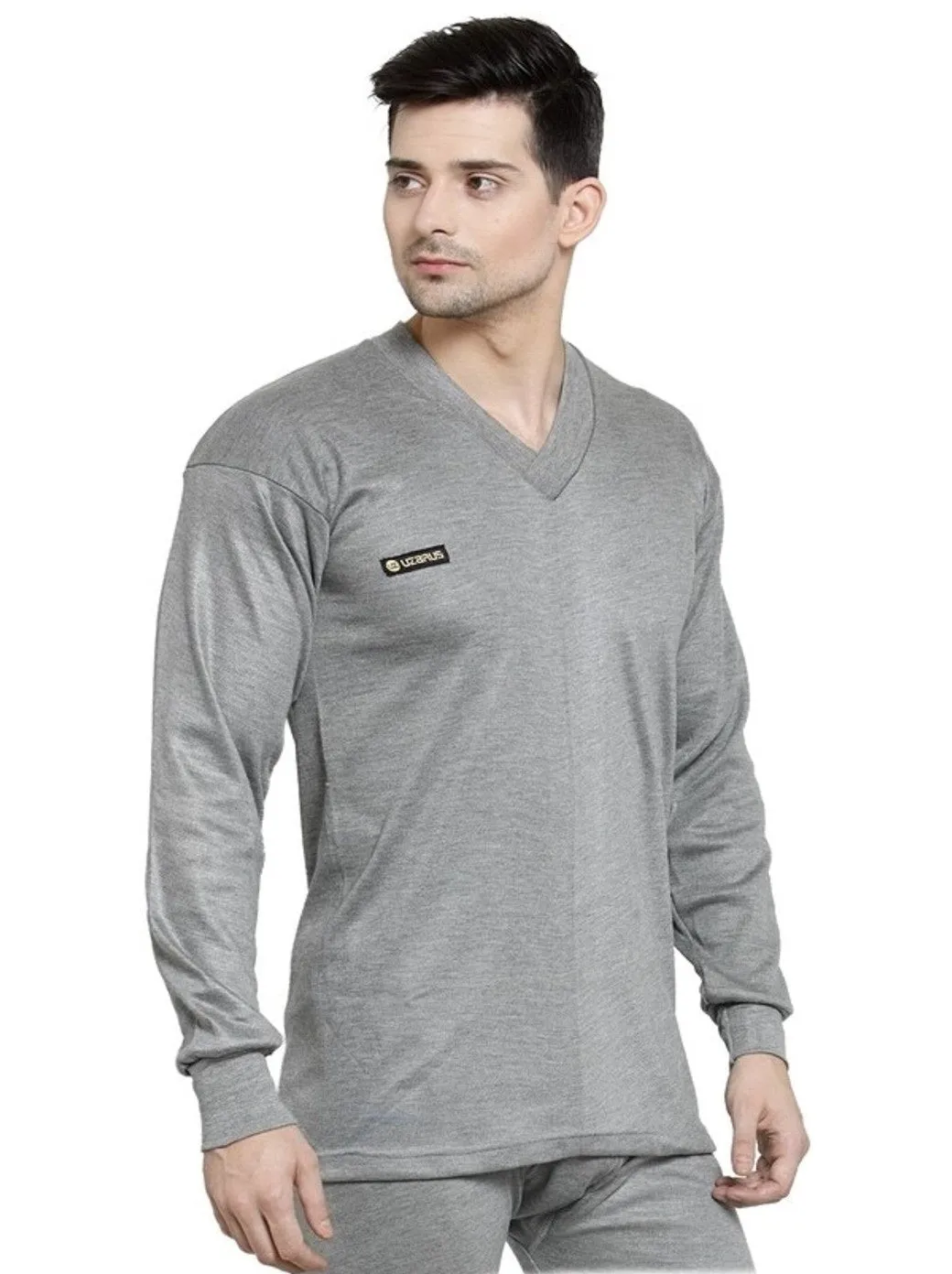MEN'S SOLID V-NECK THERMAL TOP