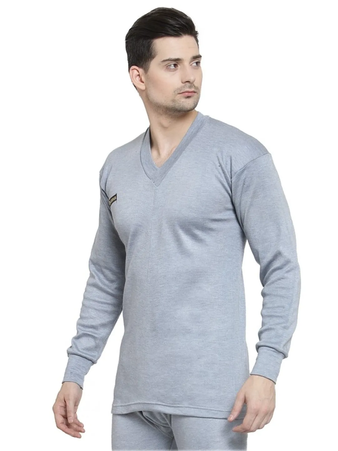 MEN'S SOLID V-NECK THERMAL TOP