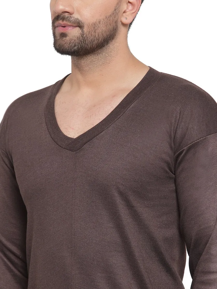 MEN'S SOLID V-NECK THERMAL TOP