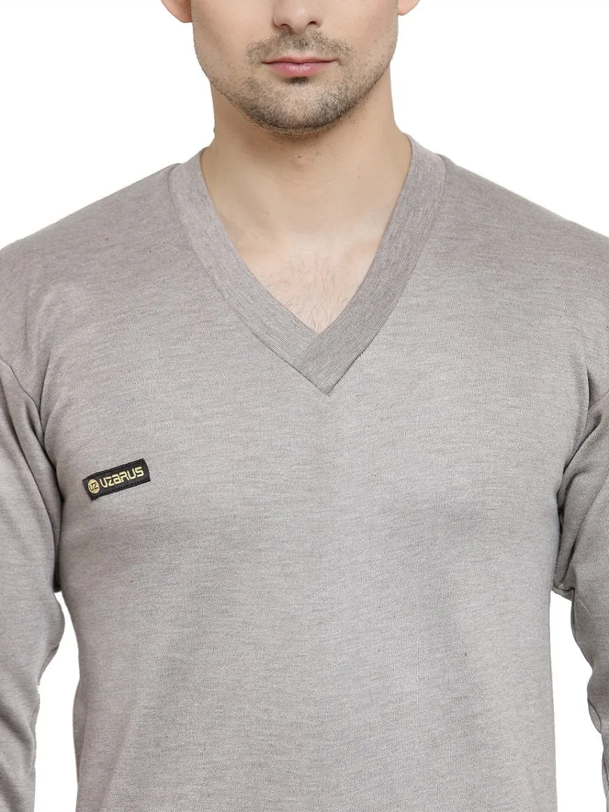 MEN'S SOLID V-NECK THERMAL TOP