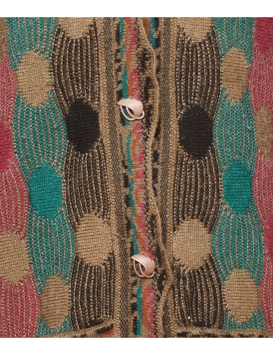 Multi-colour Patterned Cardigan - M