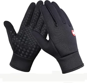 New OneCut Upgraded Winter Gloves Windproof Warm Gloves for Sport Outdoor Running Hiking Driving Climbing for Men/Women (M) Black